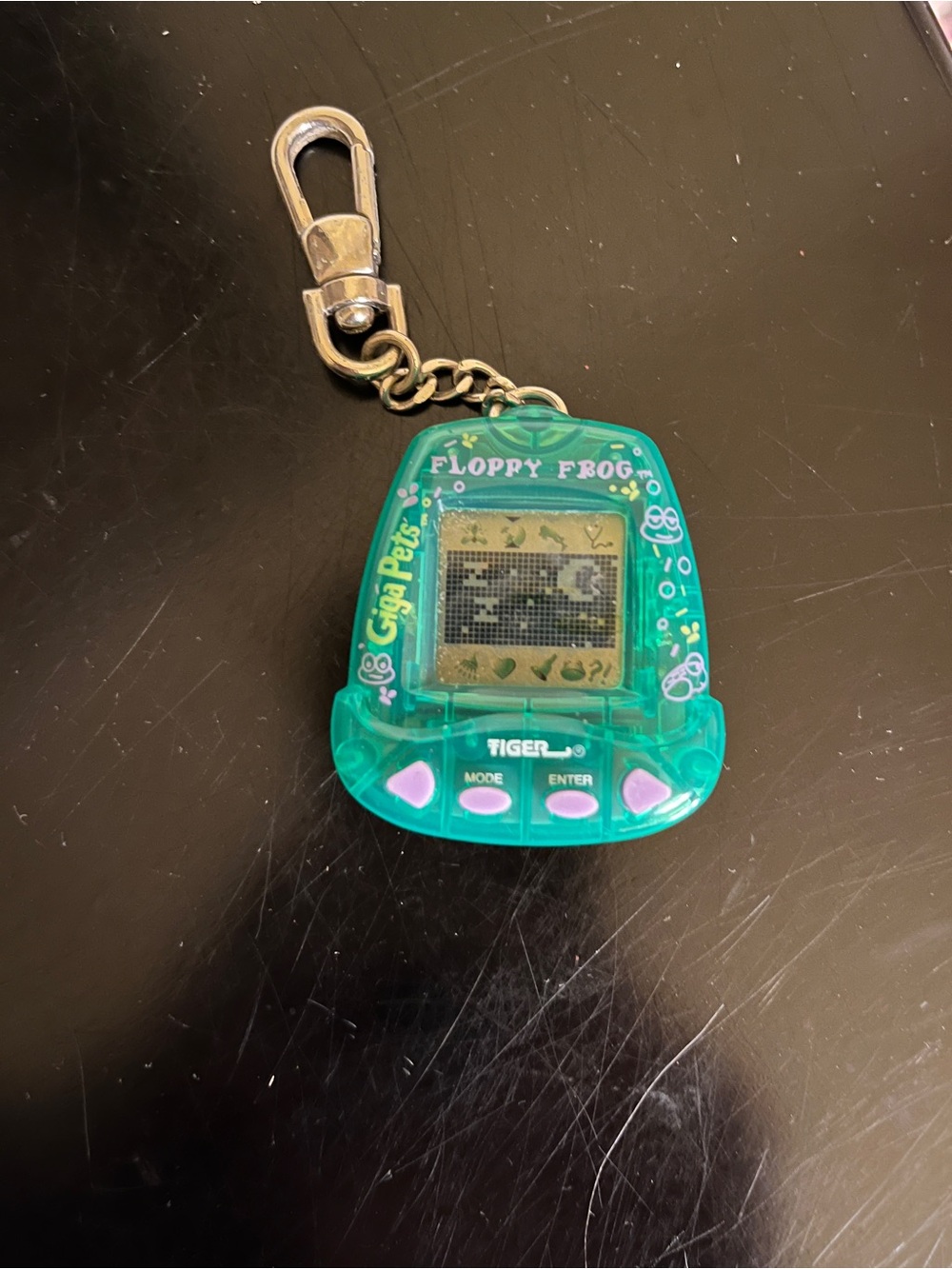 Vintage 1997 NIOP Working Giga Pets Floppy Frog Virtual Pet clip on-Tiger Elec - Picture 9 of 9
